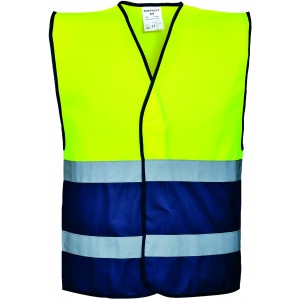 COLETE ALTA VISIB. AMARELO/AZUL ESC C484